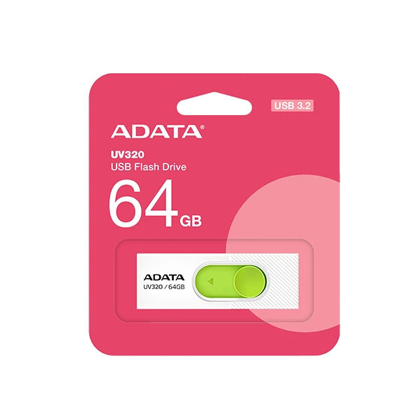 فلش مموری USB 3.2 ایدیتا مدل UV320 ظرفیت 64 گیگابایت با طراحی کشویی بدون درپوش و محل اتصال بند