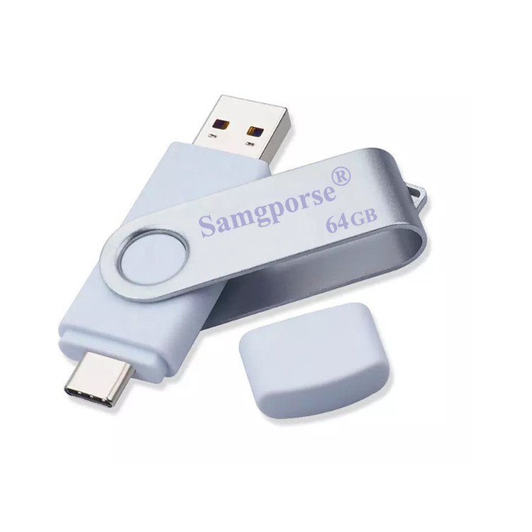 فلش مموری 64 گیگابایت سمگپرس مدل OTG USB Type C با قابلیت اتصال مستقیم به گوشیهای دارای درگاه Type C و درپوش محافظ درگاه