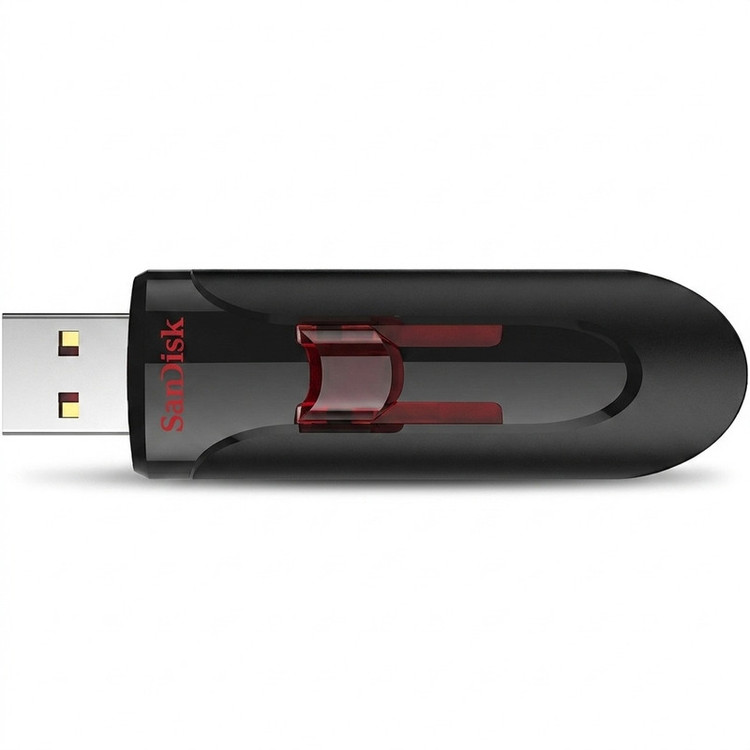 فلش مموری 256 گیگابایت سن دیسک مدل CRUZER GLIDE 3.0 با رابط USB سه و مقاومت در برابر شوک، لرزش و گرد و غبار