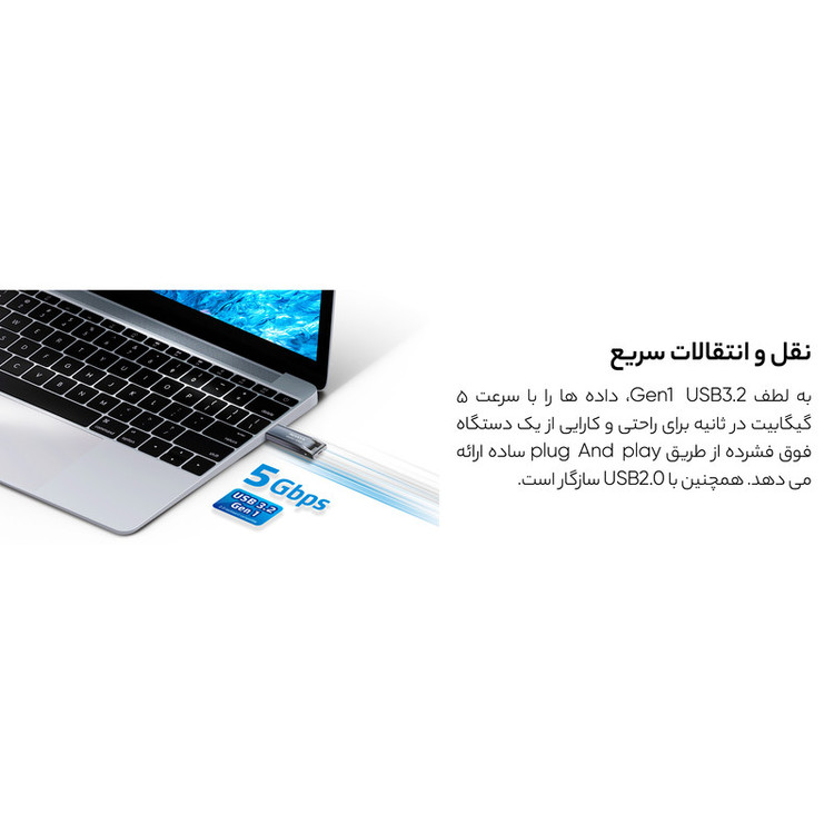 فلش مموری 128 گیگابایتی ای دیتا مدل UR340، با بدنه فلزی و پورت USB 3.1، مقاوم در برابر شوک و لرزش