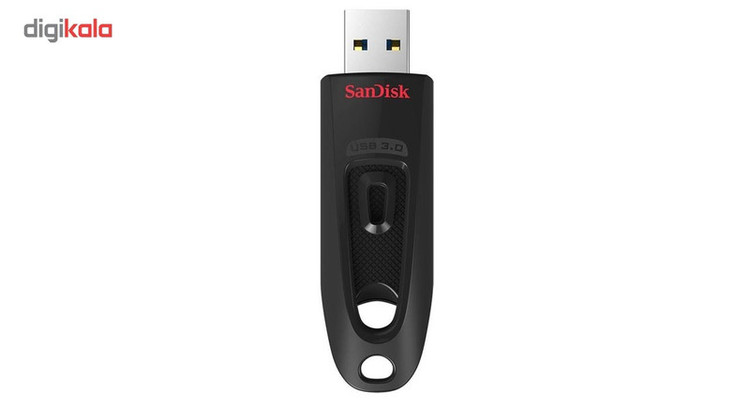 فلش مموری سن دیسک مدل CZ48 ظرفیت 64 گیگابایت با رابط USB 3.0، طراحی کشویی بدون درپوش، سرعت خواندن تا 100 مگابایت بر ثانیه و قابلیت رمزنگاری