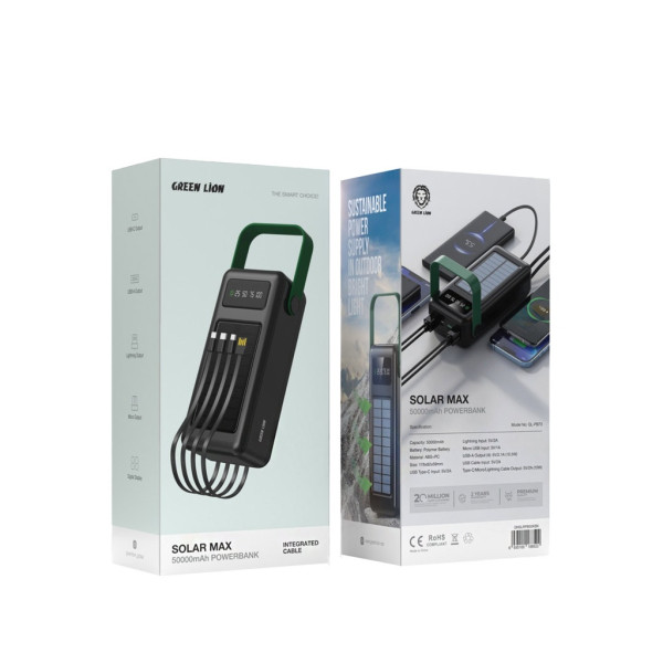 پاوربانک گرین لاین مدل SOLAR MAX ظرفیت 50000 میلی آمپر ساعت