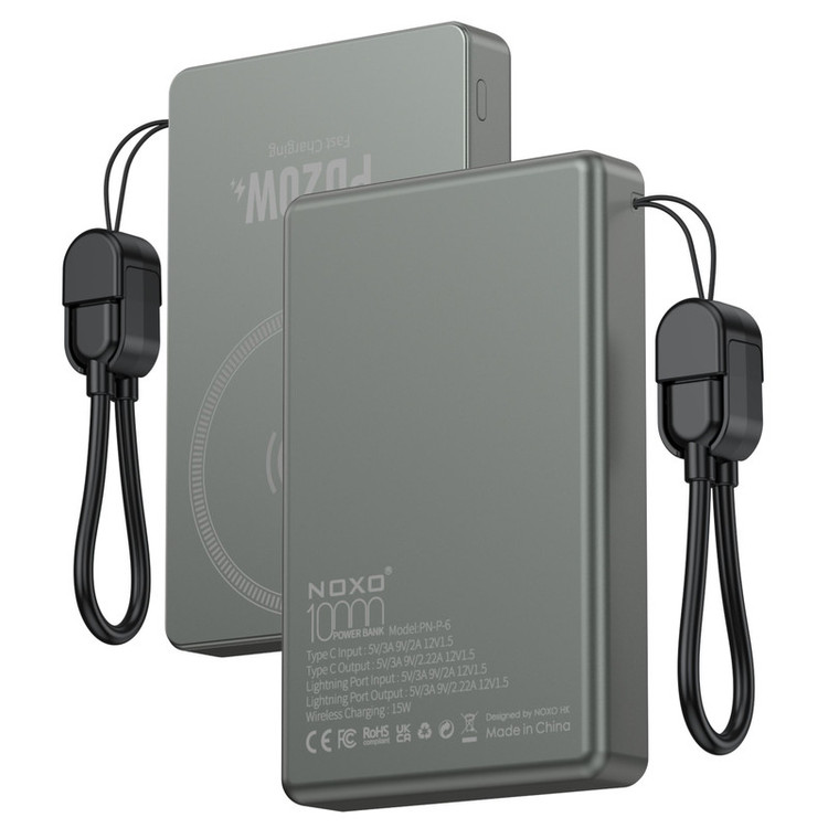 پاوربانک بی سیم 20 وات نوکسو مدل pn6 PD Wireless ظرفیت 10000 میلیآمپر ساعت